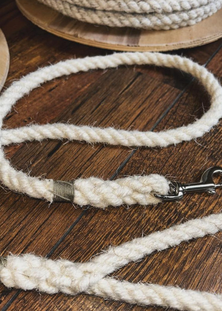 Open Rope Lead Luxurious 100% British Wool Dog Leads - 3 Ply 10mm Sutton Rope ...