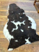 Glencroft Soft White Brown British Sheepskin Rug