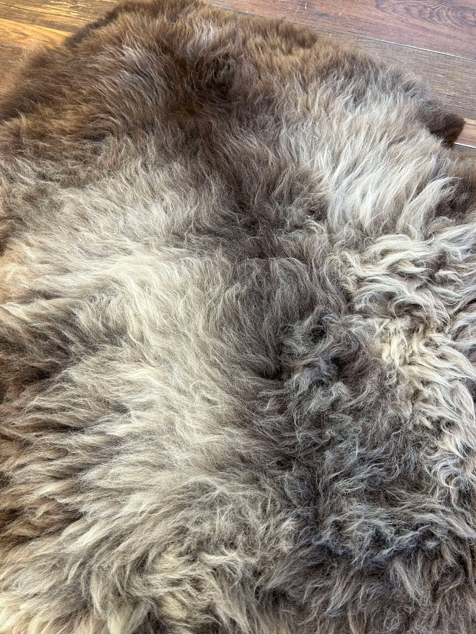 Glencroft Soft Grey Brown British Sheepskin Rug