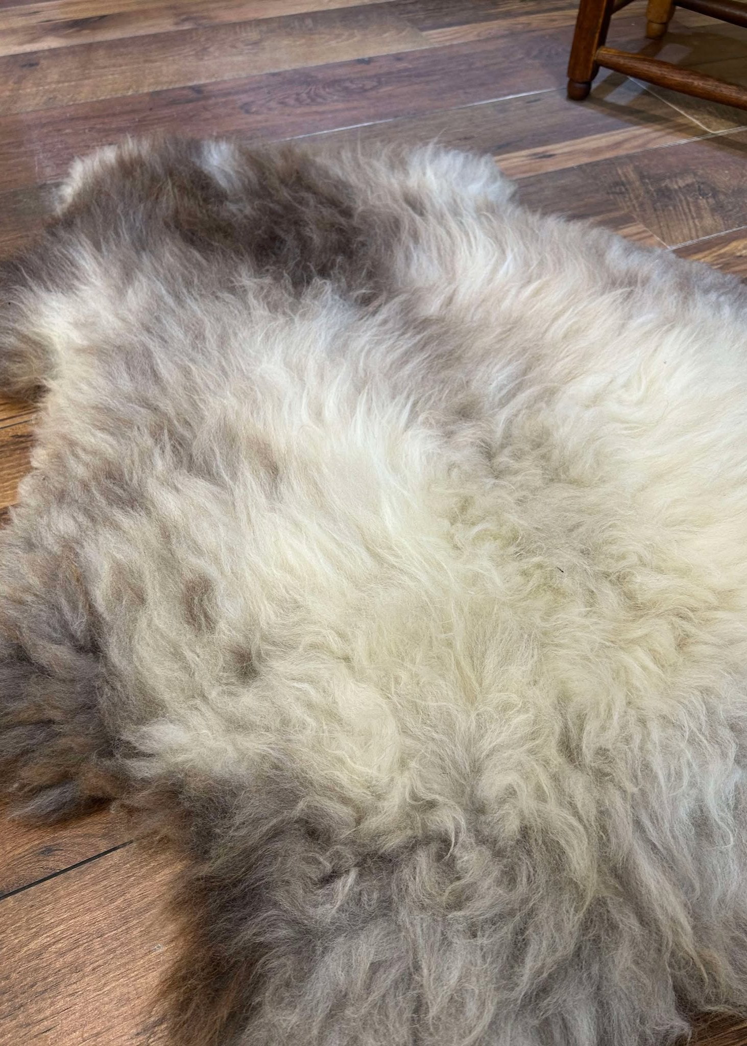 Glencroft Soft White Brown British Sheepskin Rug